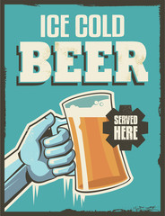 Retro Beer Poster. Vintage vector design sign - 63277959