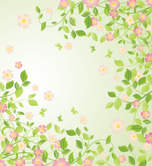 Background with blooming tree