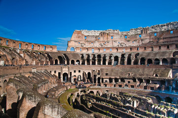 colosseum or coloseum at Rome Italy with Sunny Sky