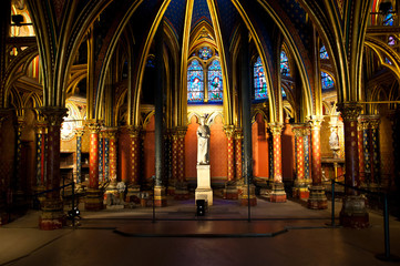 Paris, France, Saint Chapel, the statue of Luigi IX, King of Fra