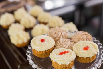 Variety of pastries at coffee shop