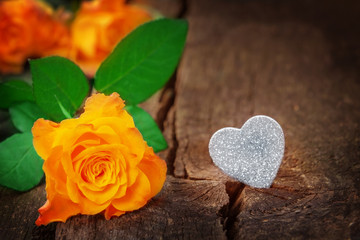 Plakat Rosen und Herz, Valentinstag, Muttertag