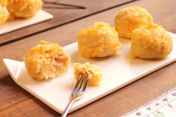 Cheesy potato and  tuna fish balls