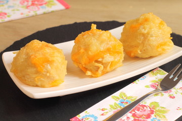 Cheesy potato and  tuna fish bites
