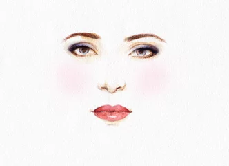 Fotobehang Aquarel portret woman face  © Anna Ismagilova