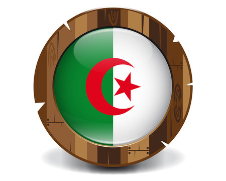 Algeria wood button