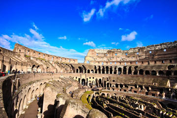 Fototapeta na wymiar colosseum or coloseum at Rome Italy with Sunny Sky
