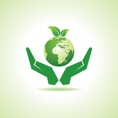 save earth or go green concept vector