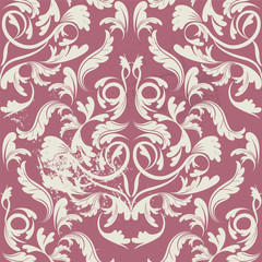 seamless wallpaper. damask pattern. flower background