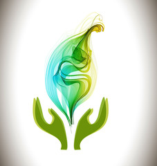 Background with ecological environment icon