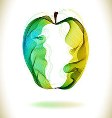 Green abstract apple