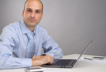 Businessman using laptop