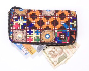 colorful ethnic bag , textile , Rajasthan, India