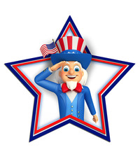 Illustration of Uncle Sam doing salute