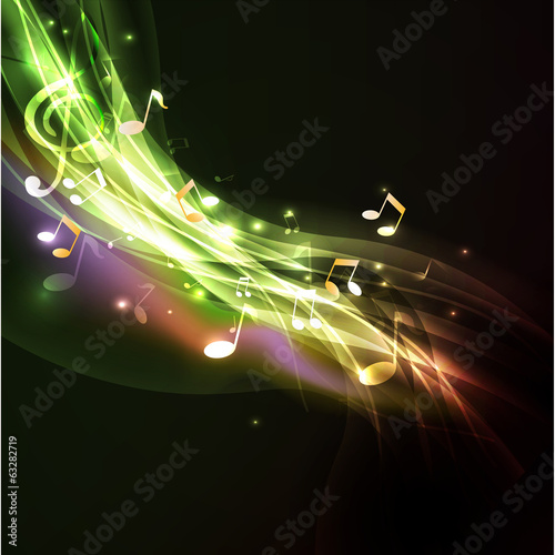 Shiny Flow Music Note Background And Space For Your Text Vector