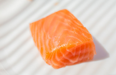 Three pieces of salmon