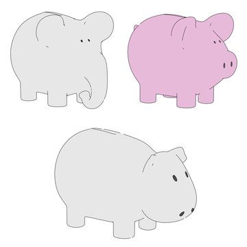 cartoon illustration of piggy banks