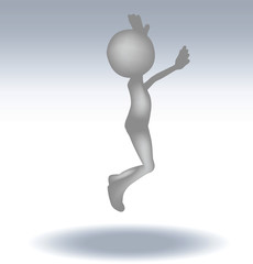 3d man jumping
