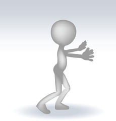 3d man standing hands open