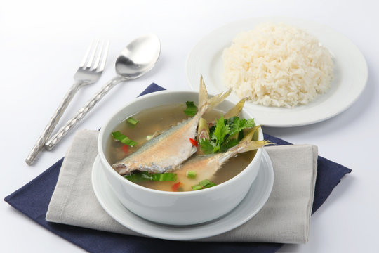 spicy soup mackerel, thai food.