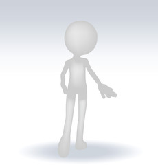 3d man standing hands open