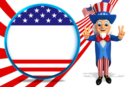 Uncle Sam with victory sign