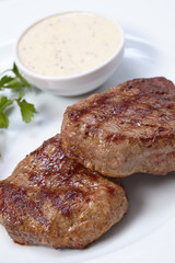 steak with sauce