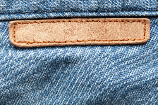 Blank leather jeans label