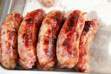 BBQ sausages in the market