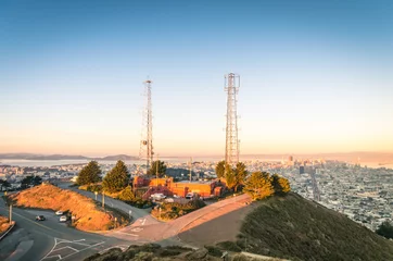 Papier Peint photo Lavable San Francisco San Francisco skyline from Twin Peaks before Sunset