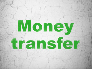 Finance concept: Money Transfer on wall background