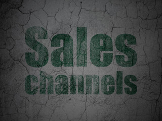 Advertising concept: Sales Channels on grunge wall background