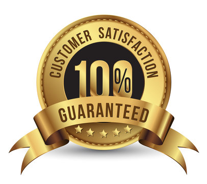 Customer satisfaction guaranteed gold badge.