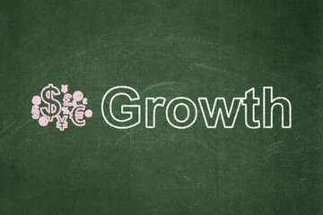 Obraz premium Finance concept: Finance Symbol and Growth on chalkboard