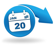 emploi du temps sur bouton bleu