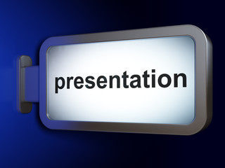 Advertising concept: Presentation on billboard background