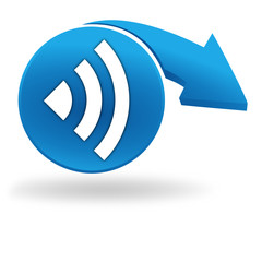 réseau sur bouton bleu