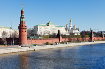 Kremlin, embankment, Moskva river in Moscow