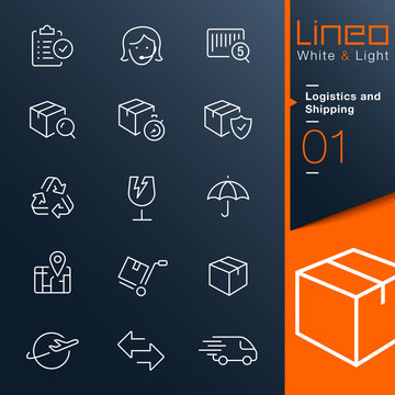Lineo White & Light - Logistics and Shipping outline icons
