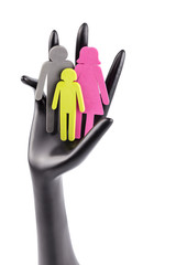 Family in Palm Concept - Stock Image