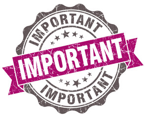 Important violet grunge retro style isolated seal