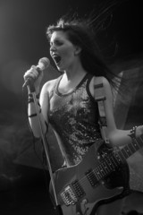 Young teenager star on stage