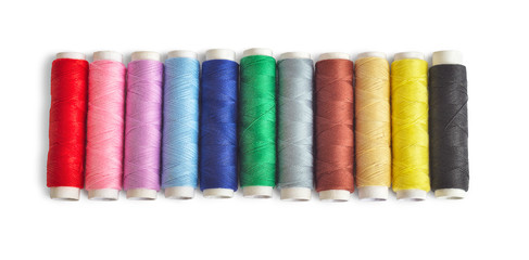 Colorful thread spools