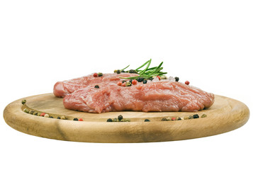 raw meat with rosemary