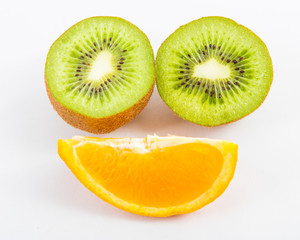 Fototapeta premium kiwi with orange and smile