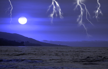 Lightning ocean