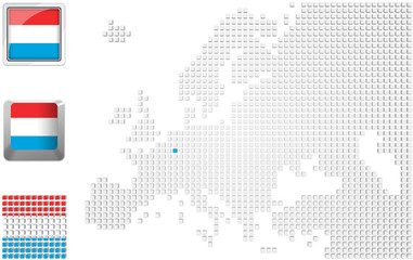 Obraz premium Luxembourg on map of Europe