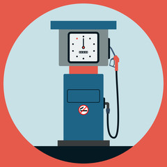 Fuel station pump flat vector illustration
