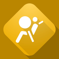 Vector icon of Airbag Sign with a long shadow