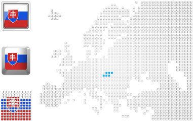 Fototapeta na wymiar Slovakia on map of Europe